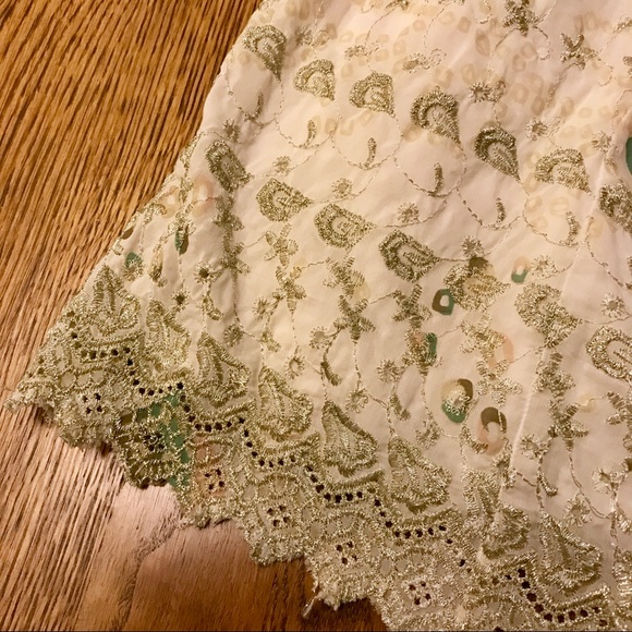 Romantic White Boho Dress with Silver Embroidery - Picture 5 of 6